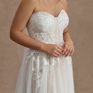 Watters Jaislyn Strapless Corset Lace Wedding Gown